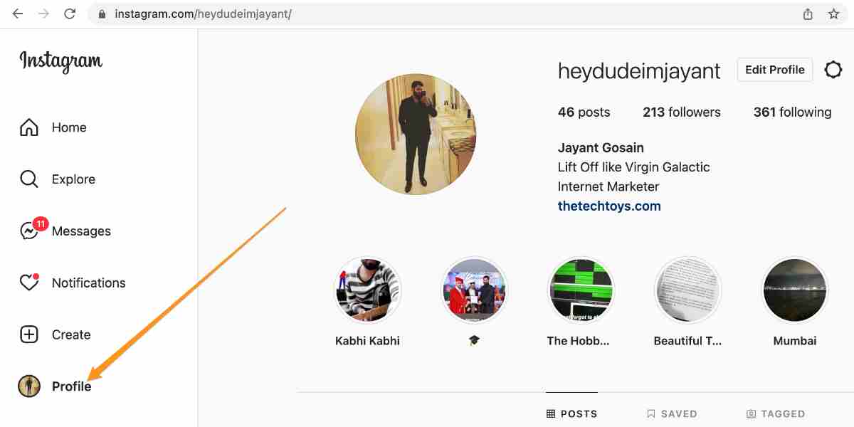 how-to-share-instagram-profile-link