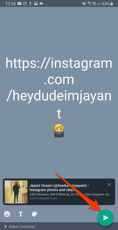 instagram-profile-link-on-whatsapp-status