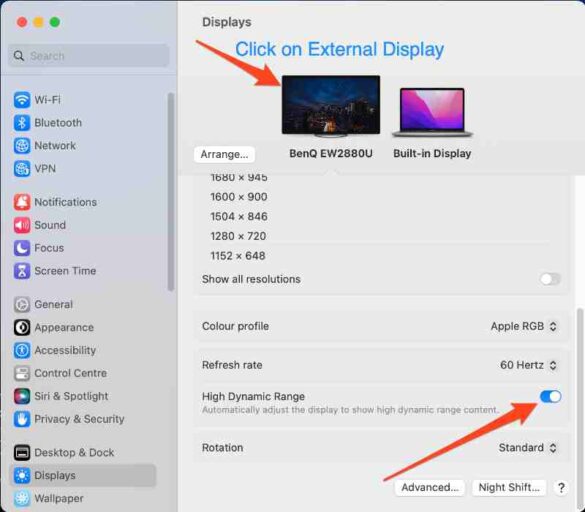How to Play HDR Content on External Monitor Using MacBook